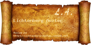 Lichtenberg Aszter névjegykártya